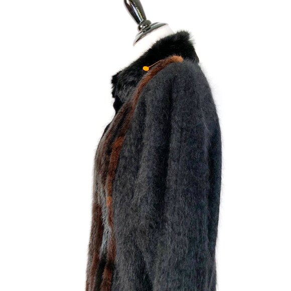 Radzoli by Fully Fashion Mink Fur Accent Angora Rabbit Blend Jacket Sz M - L - Picture 14 of 16
